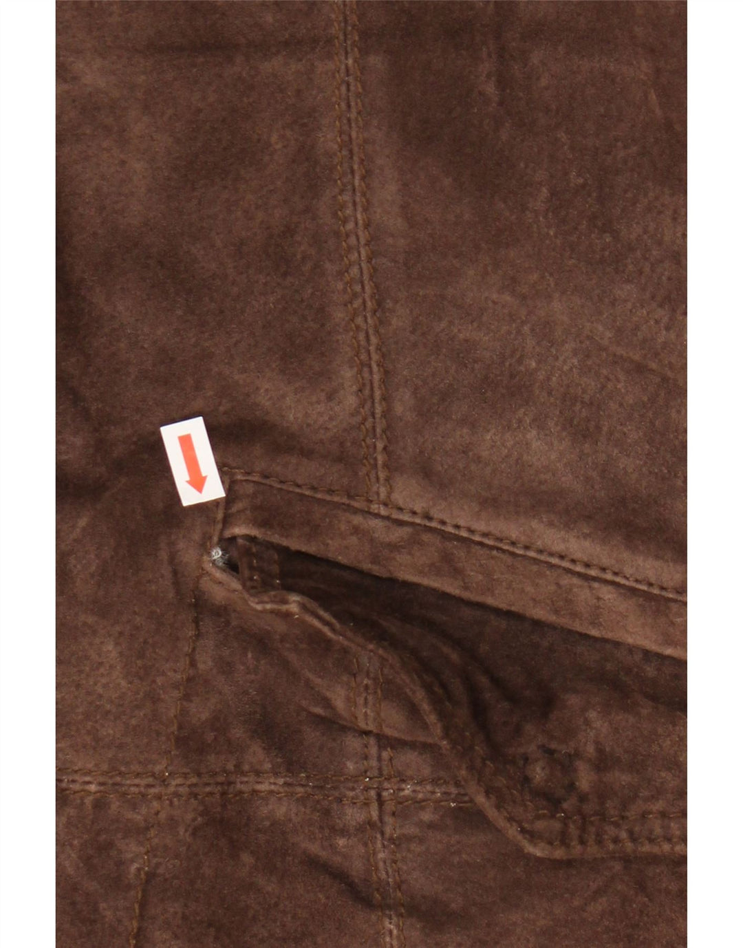 Jachetă de vânt cu glugă din piele intoarsa pentru femei Conbipel UK 14, piele maro medie