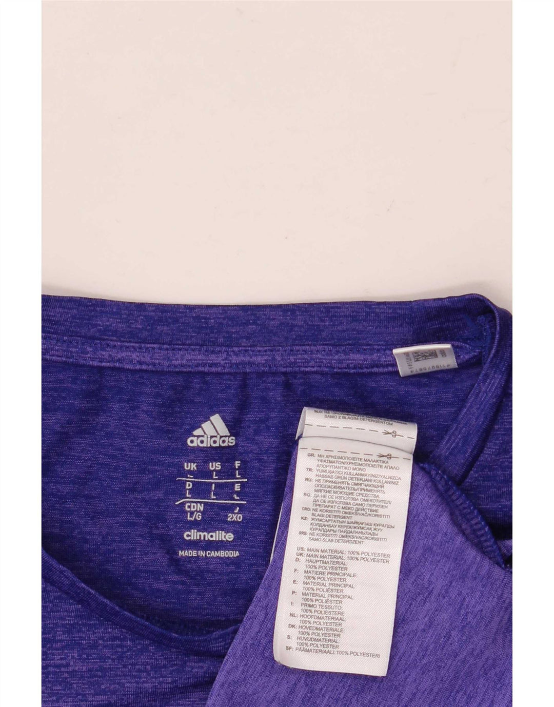 Tricou Adidas Climalite pentru bărbați Top mare din poliester mov