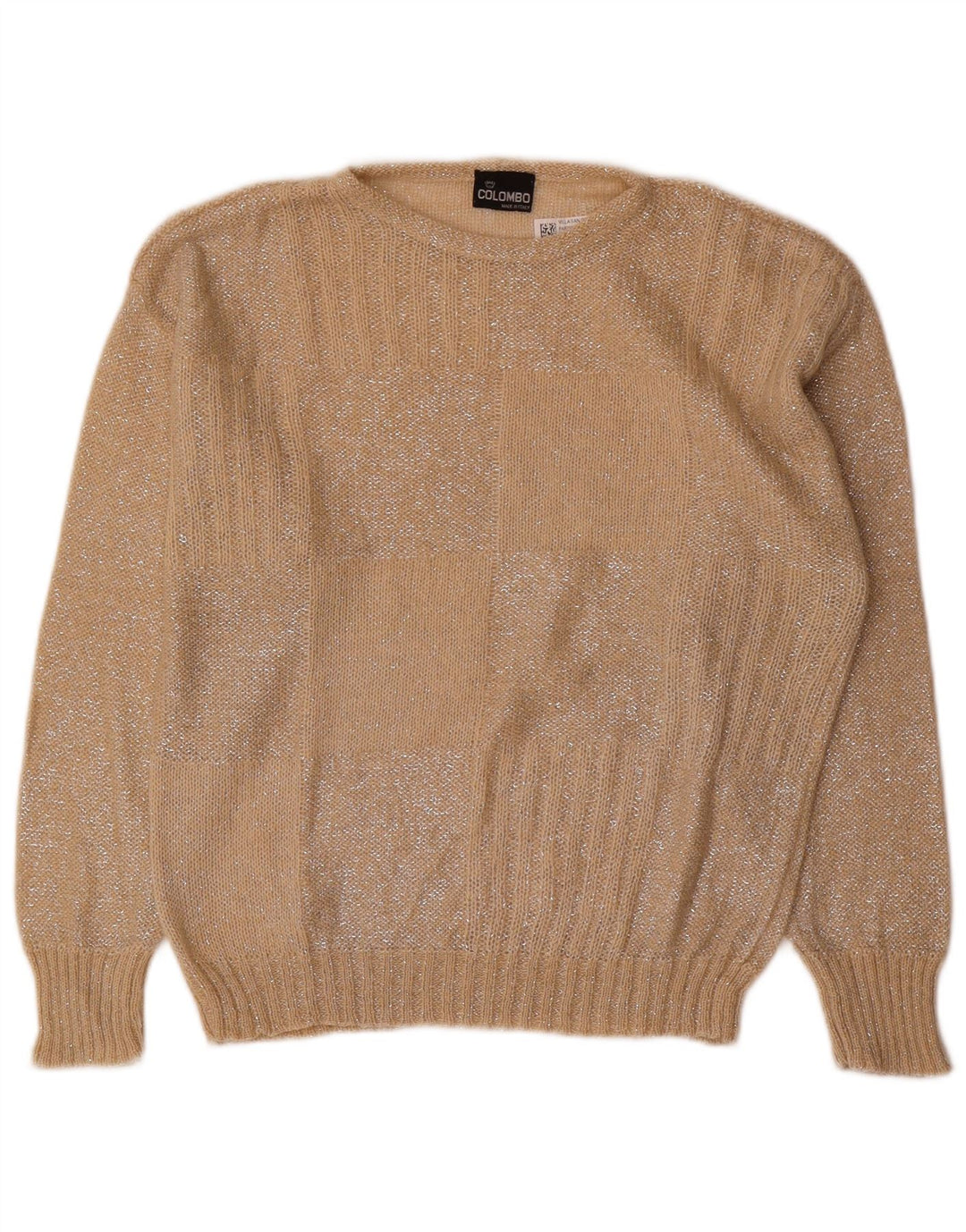 Pulover Colombo pentru femei cu gât de barcă UK 12 Medium Bej Geometric