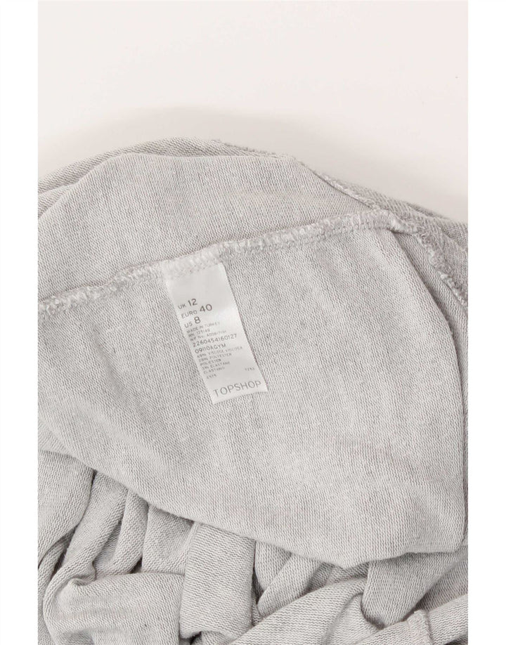 Topshop pentru femei supradimensionat cu mâneci 3/4 UK 12 Medium Gri Viscose