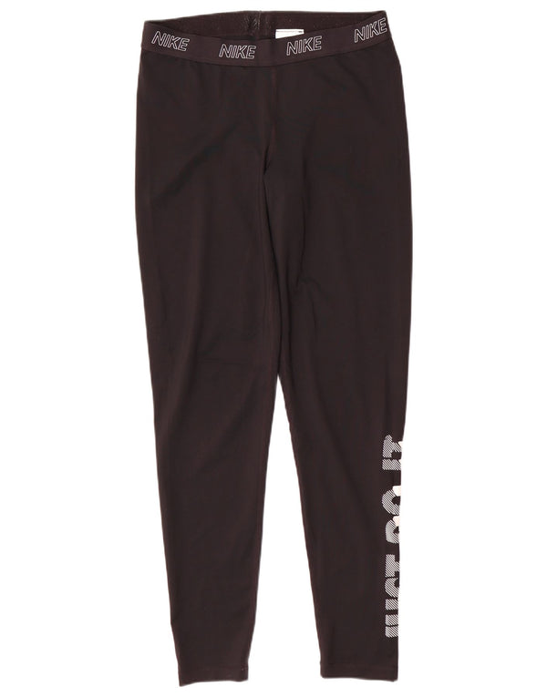 Leggings grafic Nike pentru femei UK 14, mare, negru, poliester