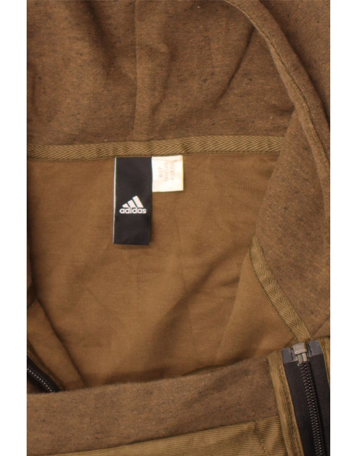 Pulover Adidas pentru bărbați, cu fermoar, maro mare