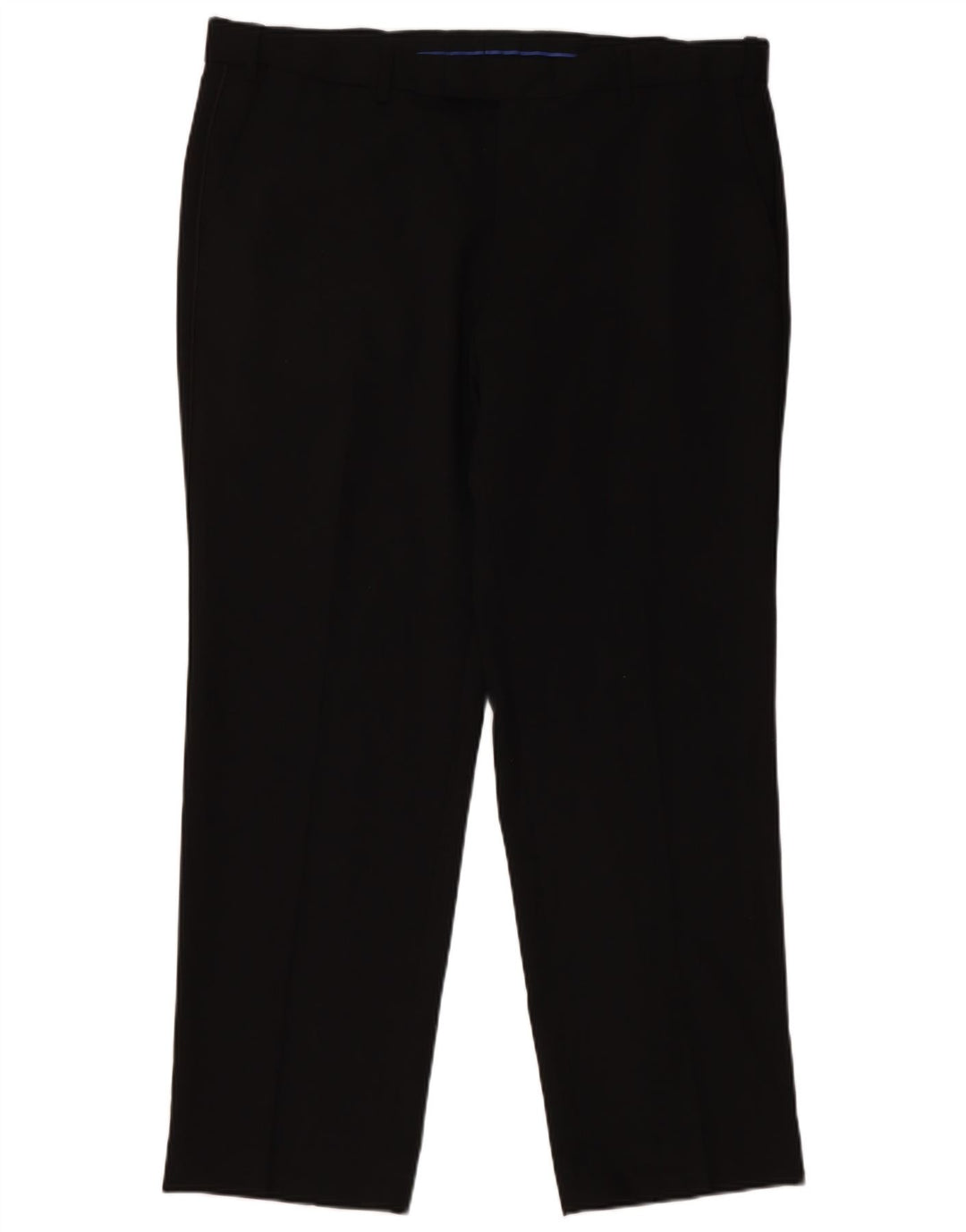 Marks & Spencer Pantaloni de costum pentru bărbați, drepti, cu croiala normală, L38 L29 Lână neagră