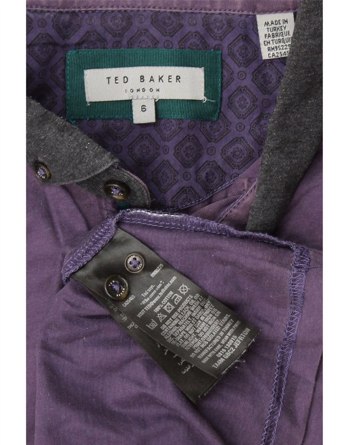 Tricou polo pentru bărbați TED BAKER Mărimea 6 2XL Mov Bumbac color bloc