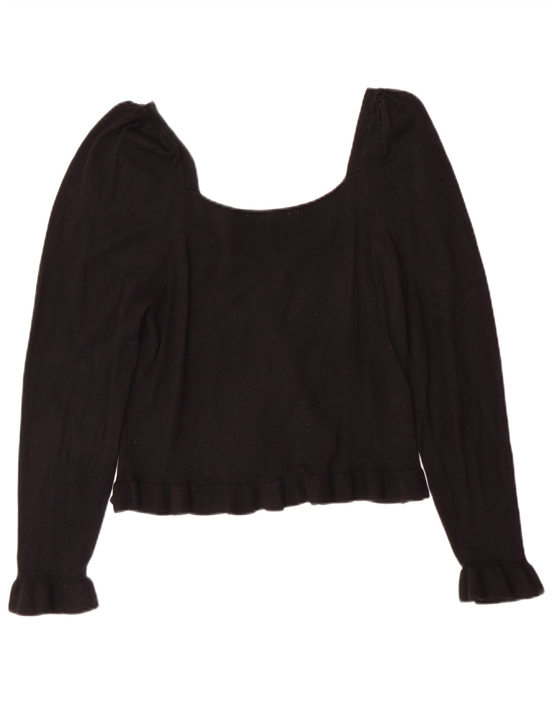 Crop Top pentru femei Zara cu mânecă lungă UK 14 mare, negru, viscoză