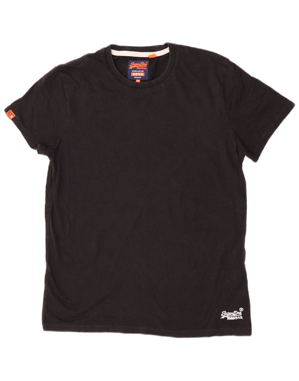 Tricou Superdry cu mânecă scurtă pentru femei, UK 18 XL, bumbac negru
