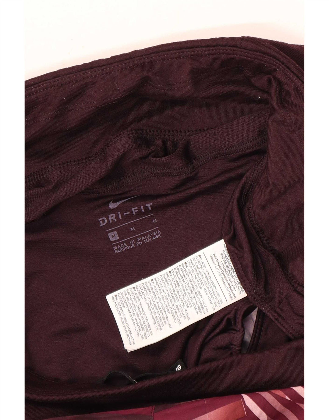 Pantaloni scurți sport Nike Dri Fit pentru femei UK 14 Medium Burgundy Check Poliester