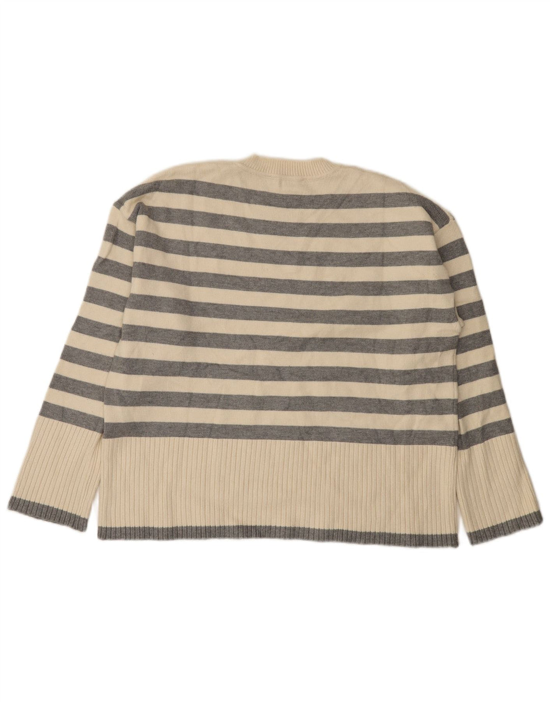 Pulover supradimensionat pentru femei Zara, cu gât crew, UK 10, cu dungi albe mici