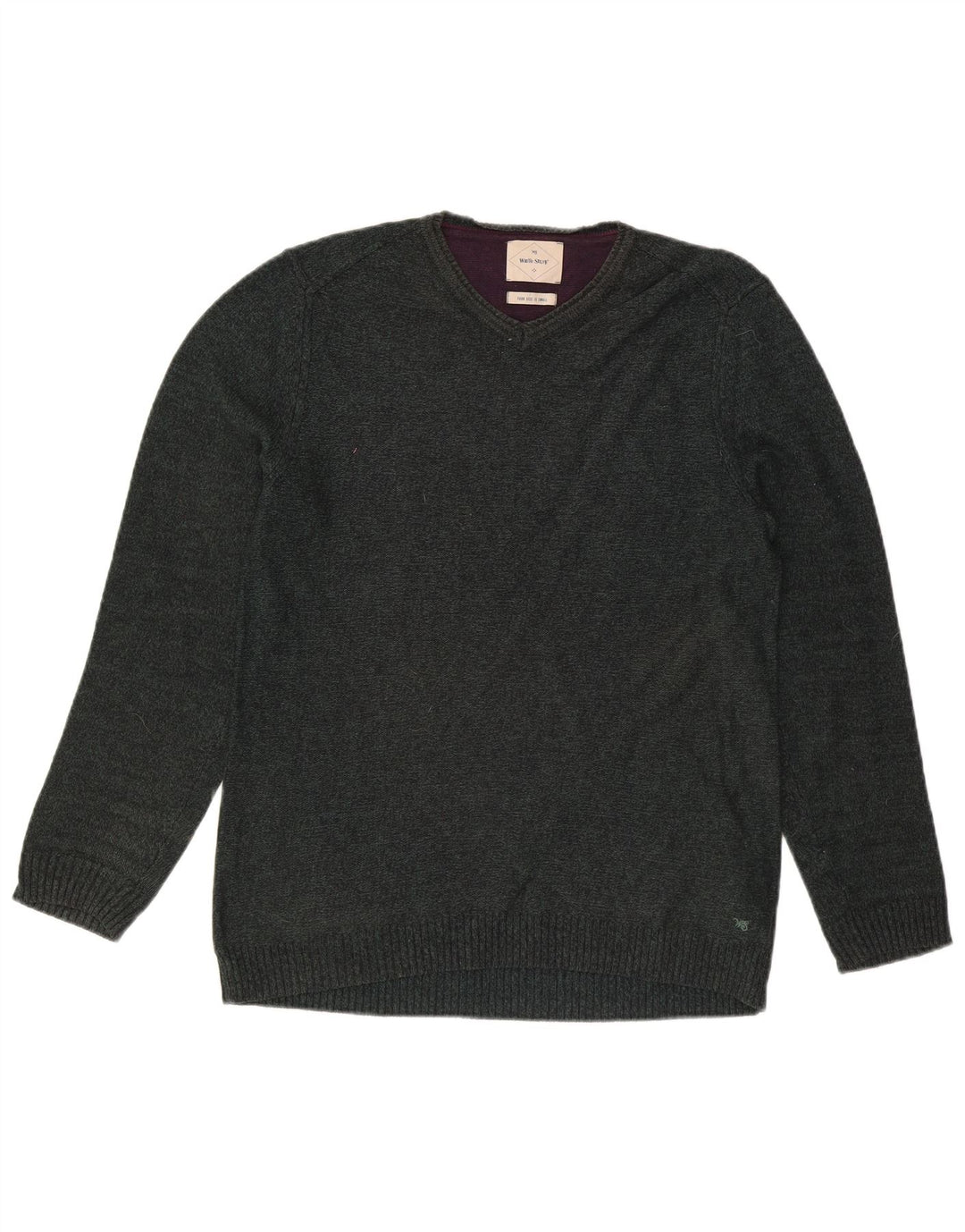 WHITE STUFF Mens V-Neck Jumper Sweater Small Green Cotton