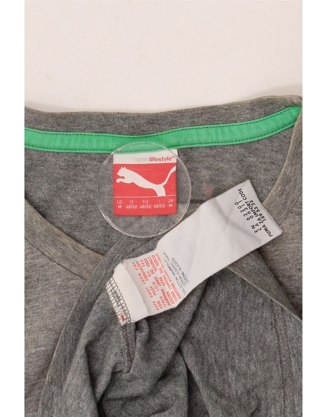 Tricou grafic PUMA pentru bărbați Top din bumbac cu pete gri mediu