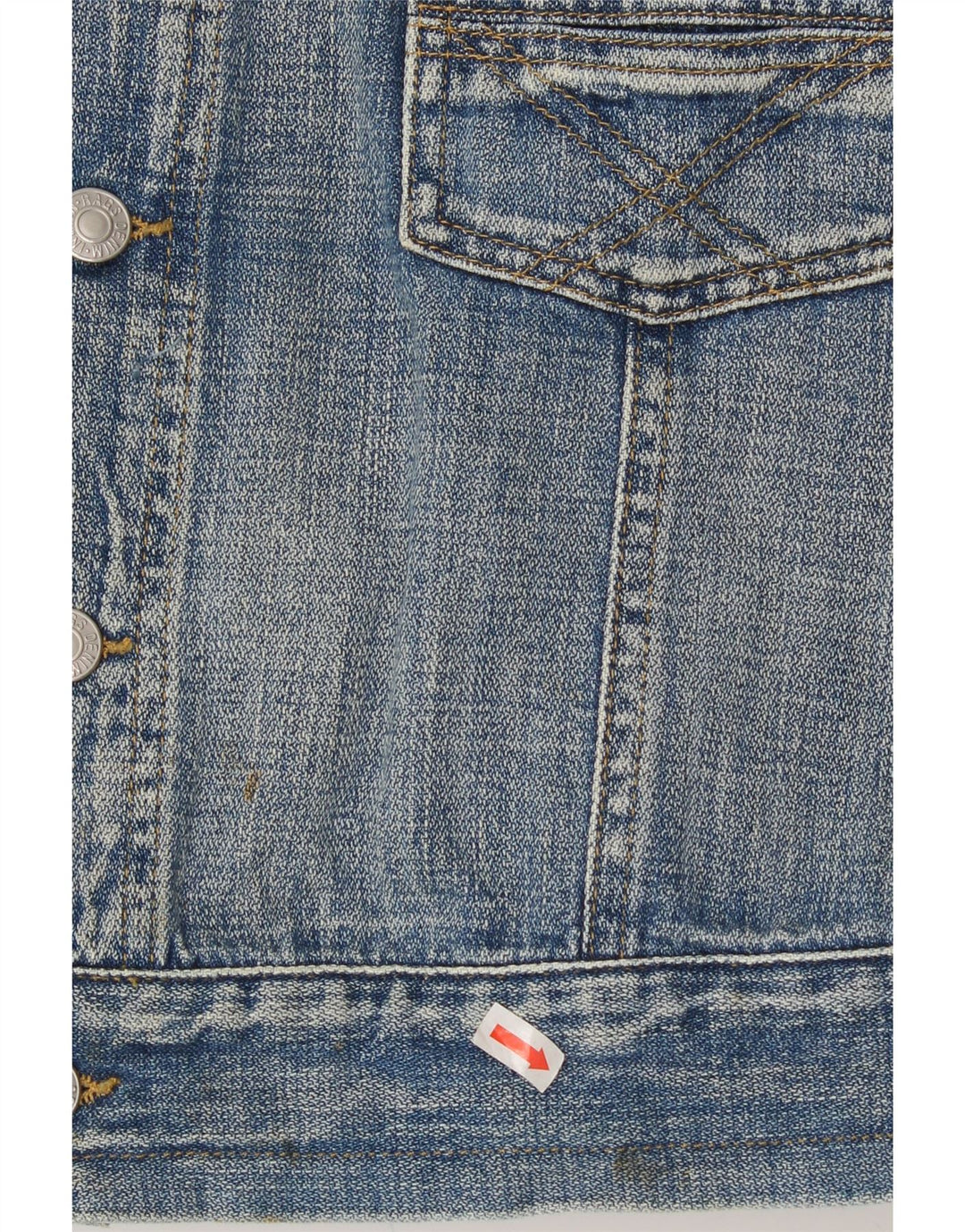 INDIAN RAGS Womens Denim Jacket UK 14 Medium Blue Cotton Classic Vintage Indian Rags and Second-Hand Indian Rags from Messina Hembry 
