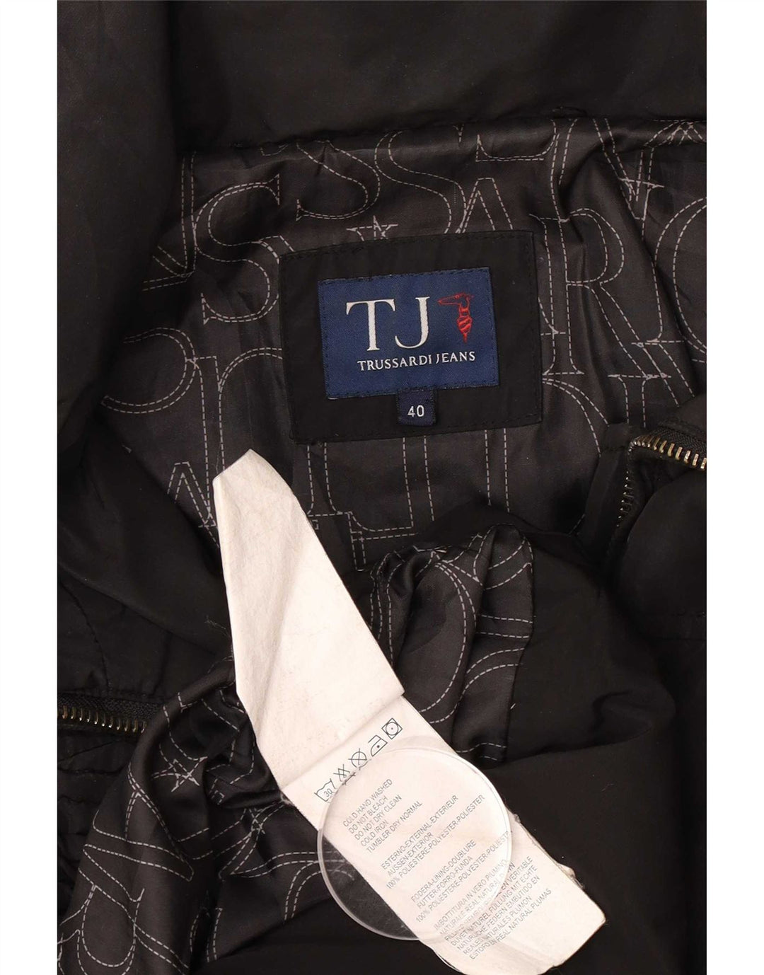 Palton căptușit pentru femei Trussardi Jeans IT 40 Poliester negru mic