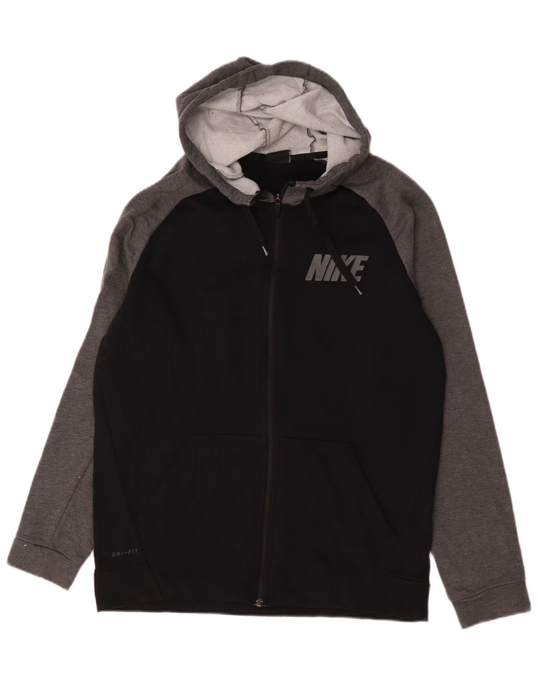 Pulover Nike Dri Fit Graphic Zip pentru bărbați, mediu negru, color block