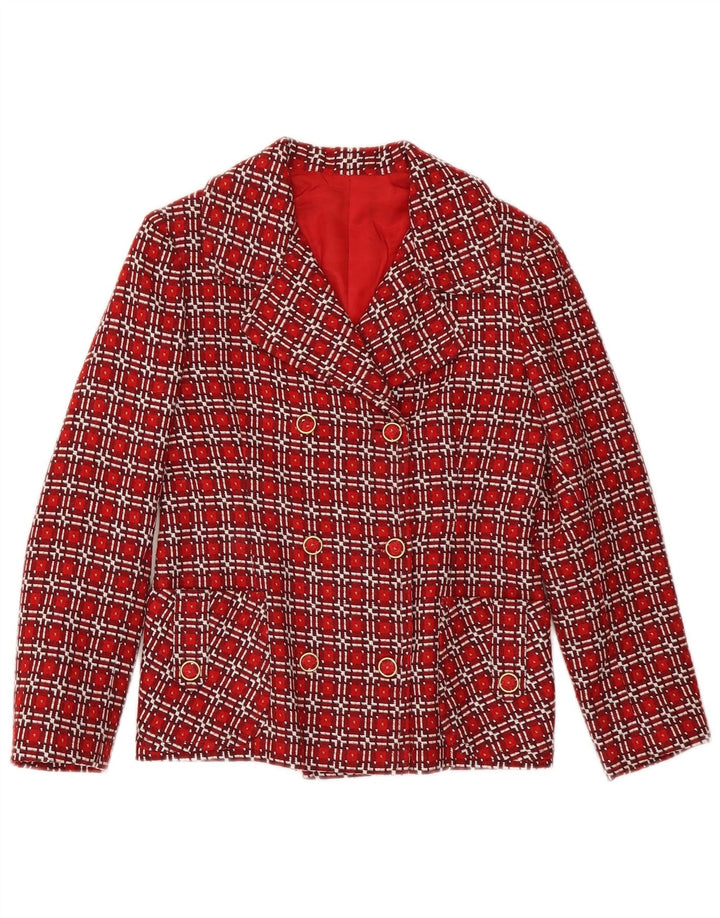 Jachetă de damă VINTAGE Blazer dublu piept UK 6 XS Red Check