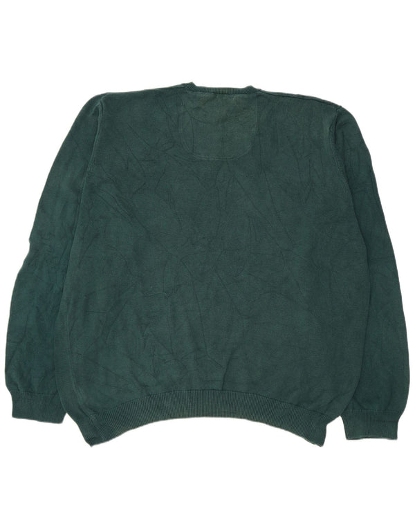 Pulover cu decolteu în V Marks & Spencer pentru bărbați, bumbac verde 2XL