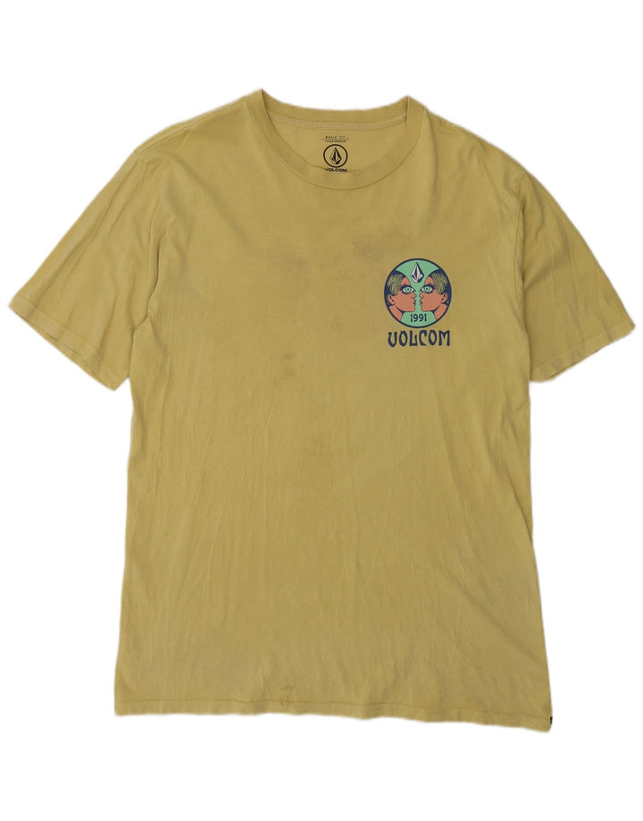 Tricou grafic pentru bărbați Volcom Top din bumbac galben mediu