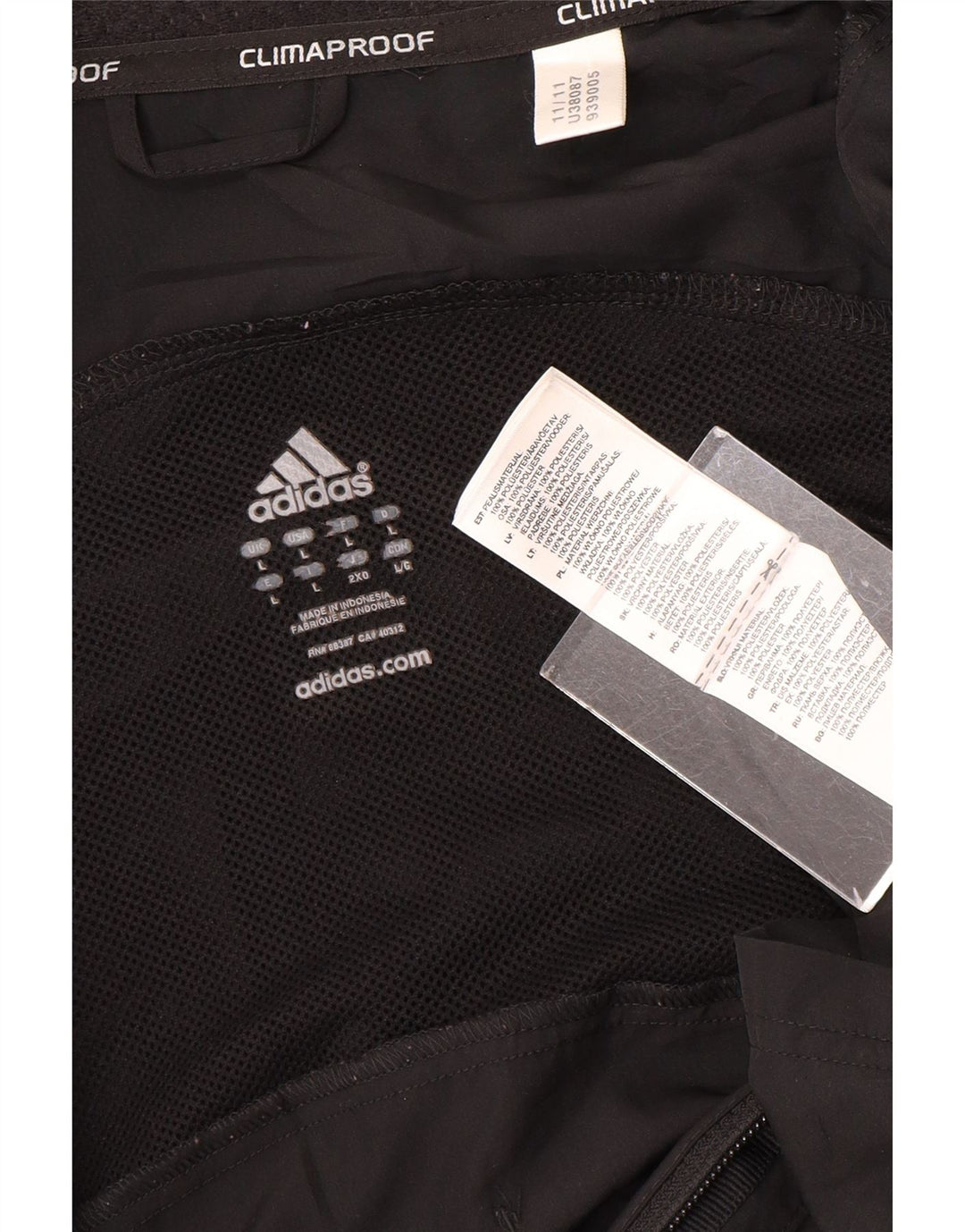 Jachetă de ploaie grafică Adidas pentru bărbați UK 40, mare, negru, poliester