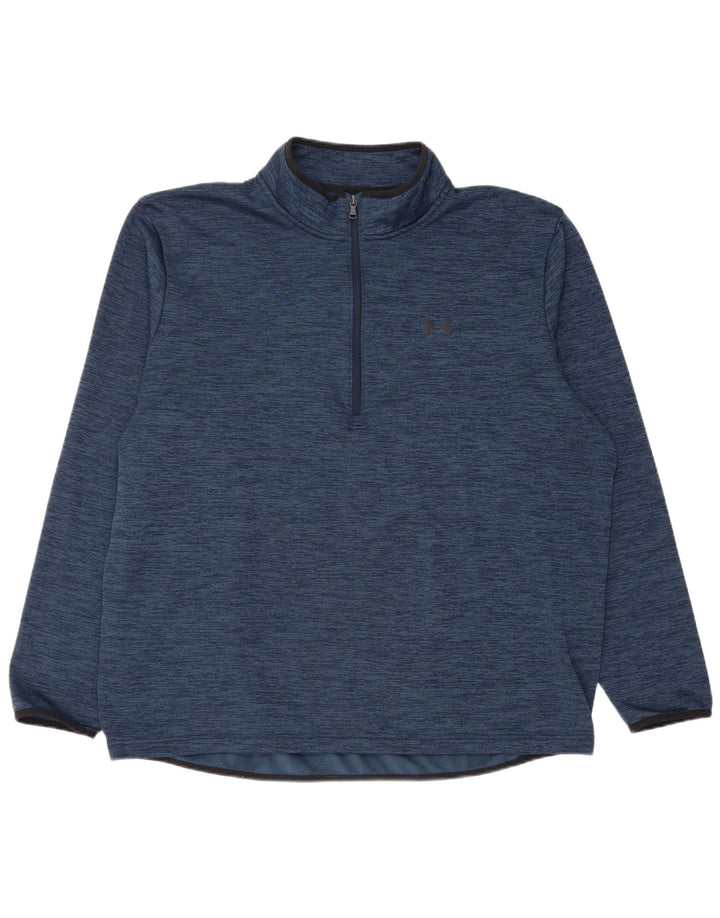 Top de trening Under Armour pentru bărbați, cu fermoar și gât, 2XL, albastru pete
