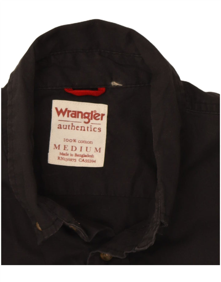 Cămașă cu mânecă scurtă pentru bărbați Wrangler, bumbac mediu negru