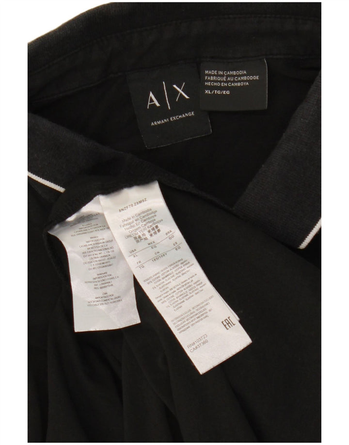 ARMANI EXCHANGE Tricou Polo XL Bumbac Negru
