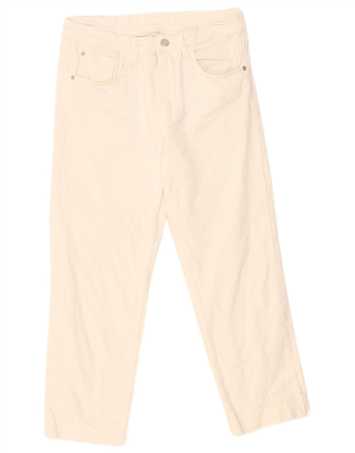 Massimo Dutti Blugi Cropped Femei EU 40 Medium W30 L24 Alb