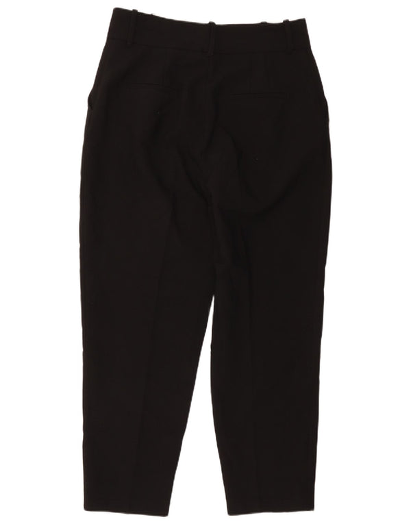 Zara Womens High Waist Tapered Chino Trousers Large W30 L27 Black Polyester