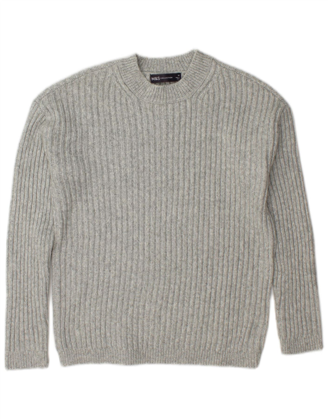 Pulover pentru femei Marks & Spencer cu decolteu triplu UK 6 XS poliester gri