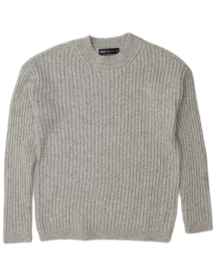 Pulover pentru femei Marks & Spencer cu decolteu triplu UK 6 XS poliester gri