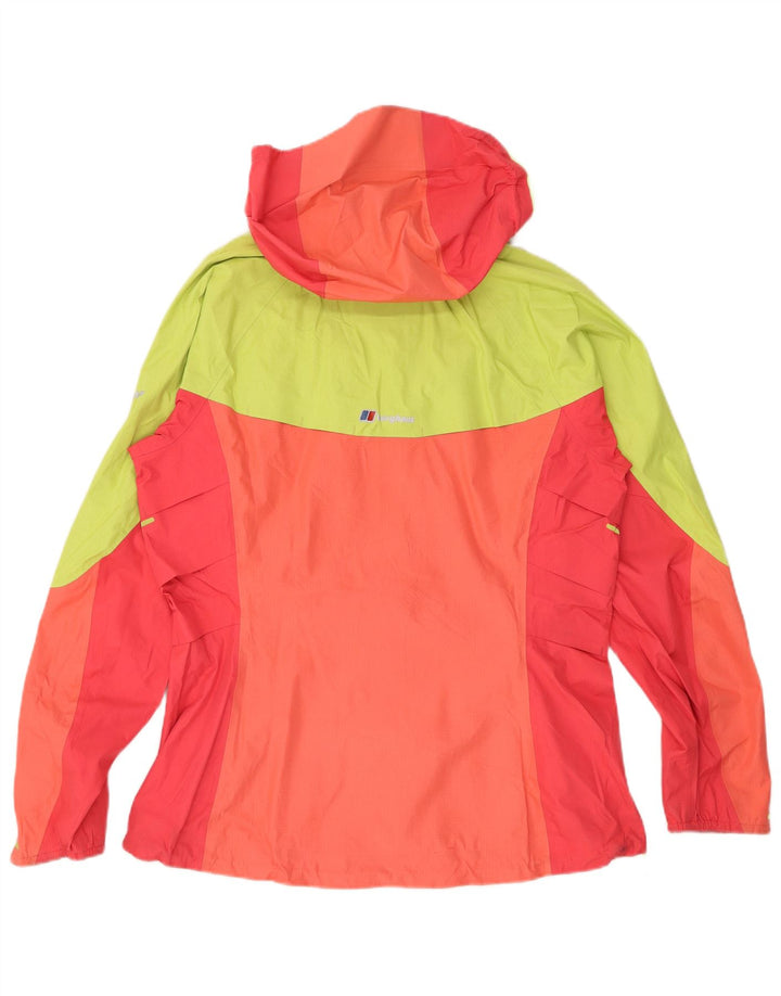 Jachetă de ploaie cu glugă pentru femei Berghaus UK 16 mare portocaliu Colorblock