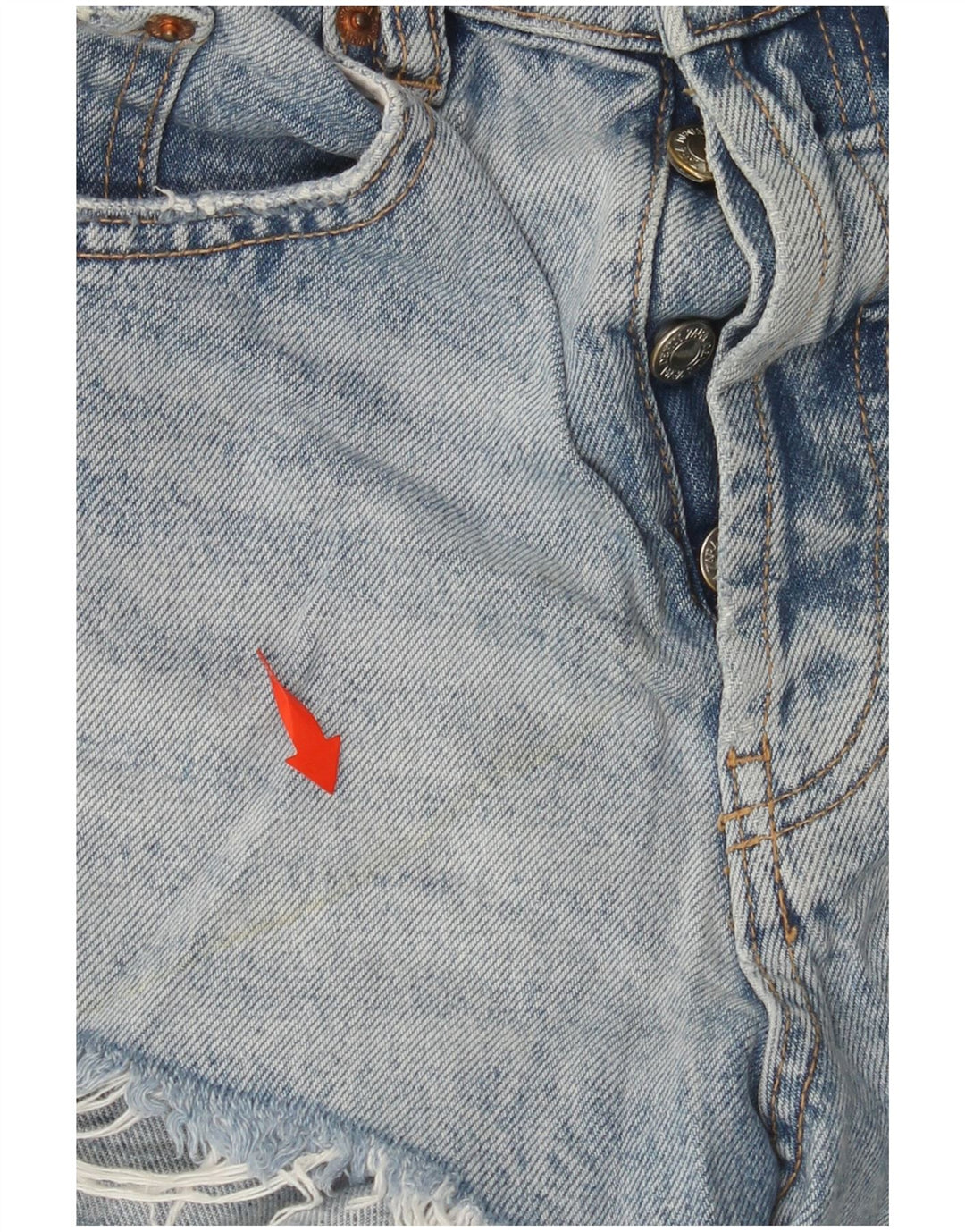 Pantaloni scurți din denim învechit pentru femei ZARA US 0 XS W22 Albastru