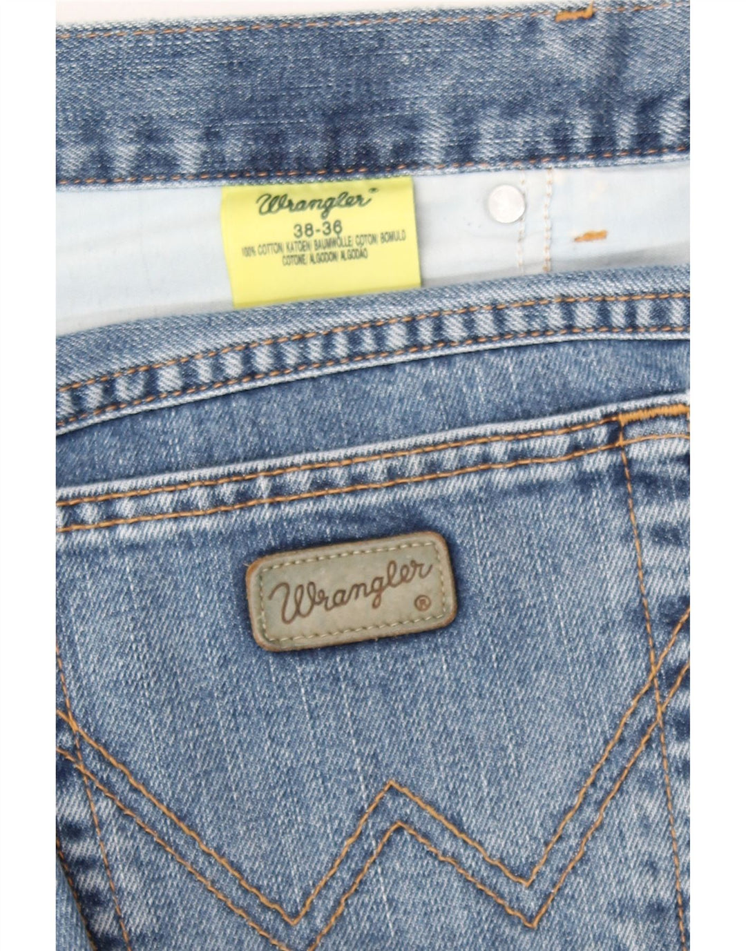 Blugi drepti pentru bărbați Wrangler W36 L32 Blue Cotton Classic