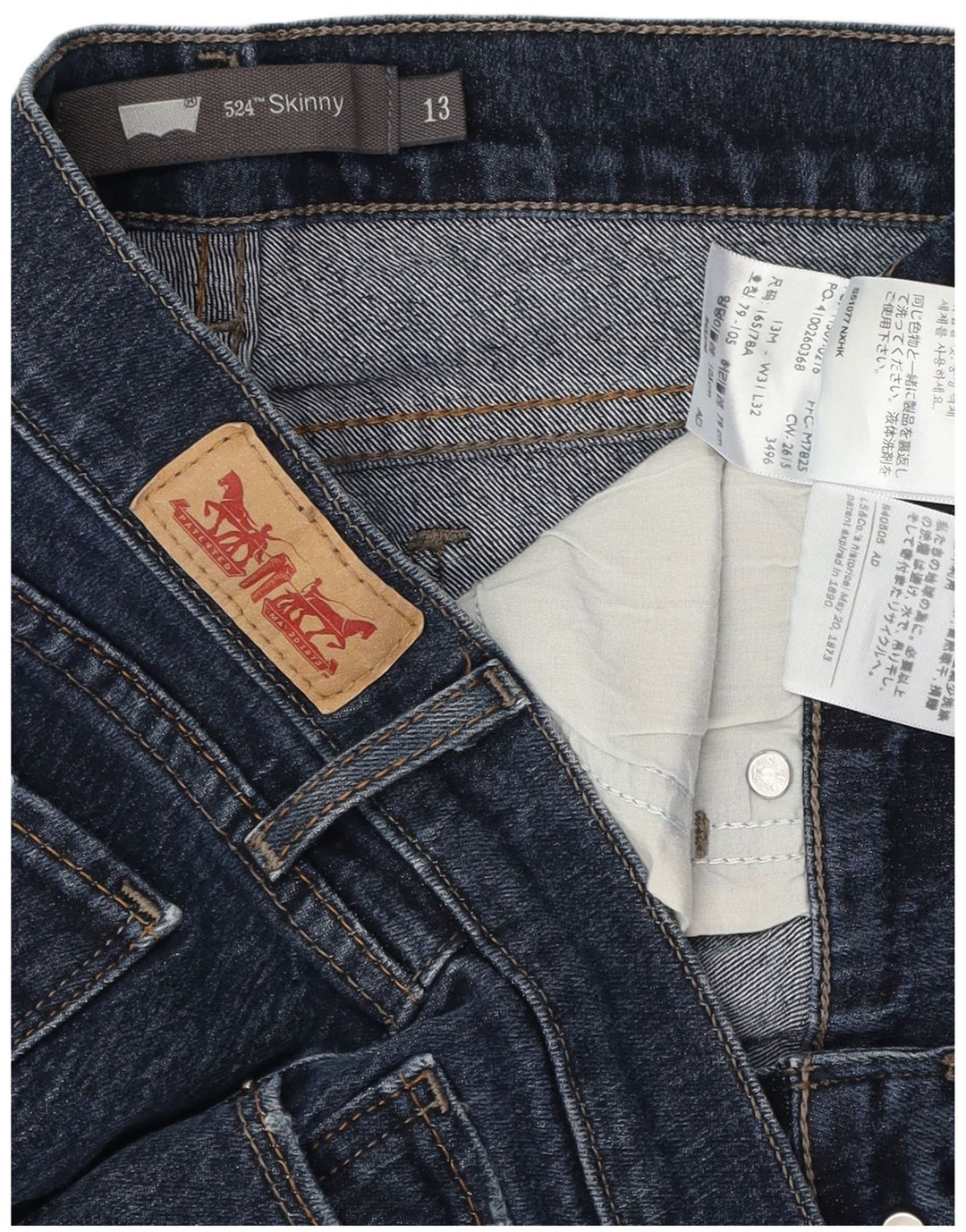 Blugi skinny 524 pentru femei LEVI'S US 13 mare W31 L32 bumbac bleumarin
