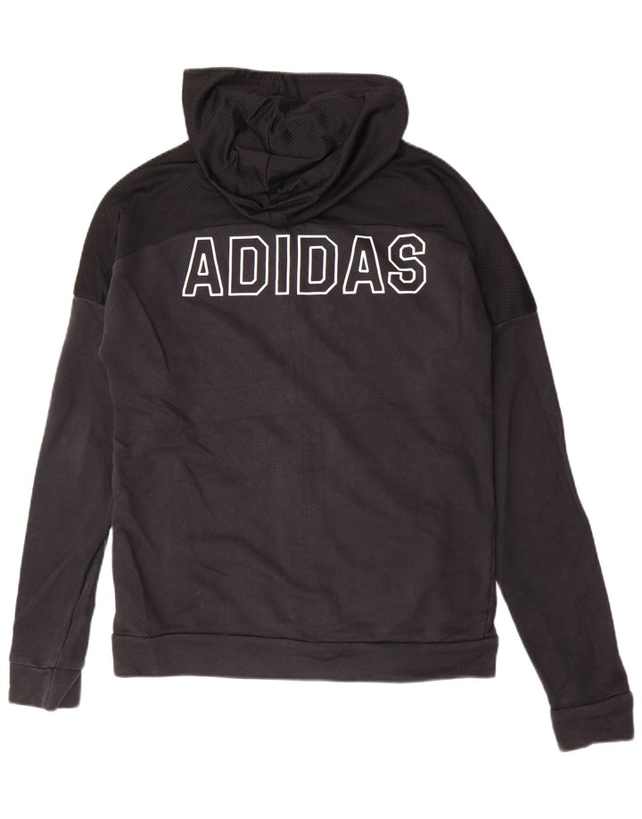 Pulover Adidas pentru bărbați, cu fermoar, bumbac mediu negru
