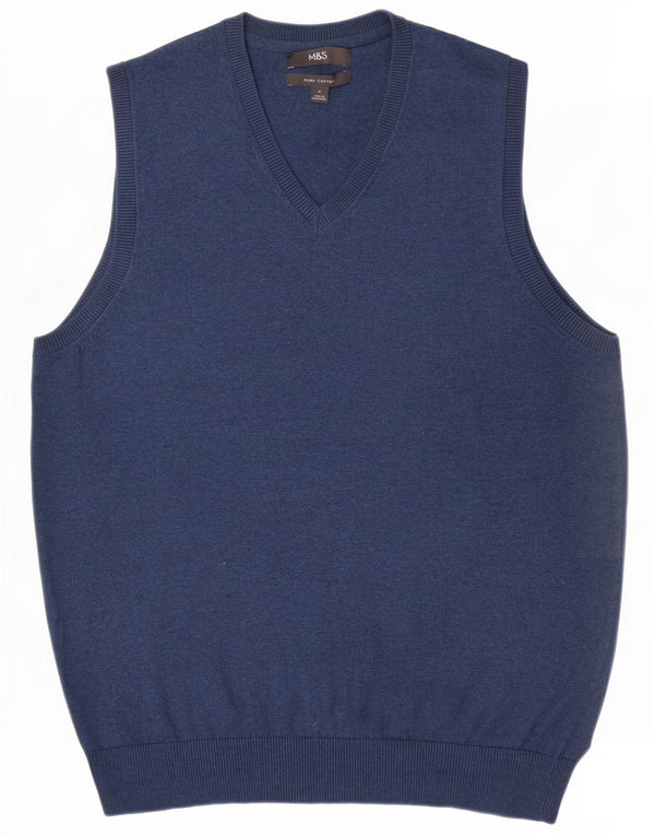 Marks & Spencer Vestă pentru bărbați Tank Top Bumbac albastru mediu