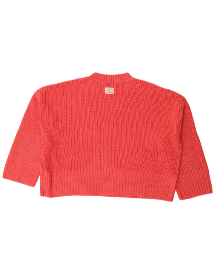 BARBOUR Pulover supradimensionat pentru femei cu decolteu triplu UK 12 Roz mediu