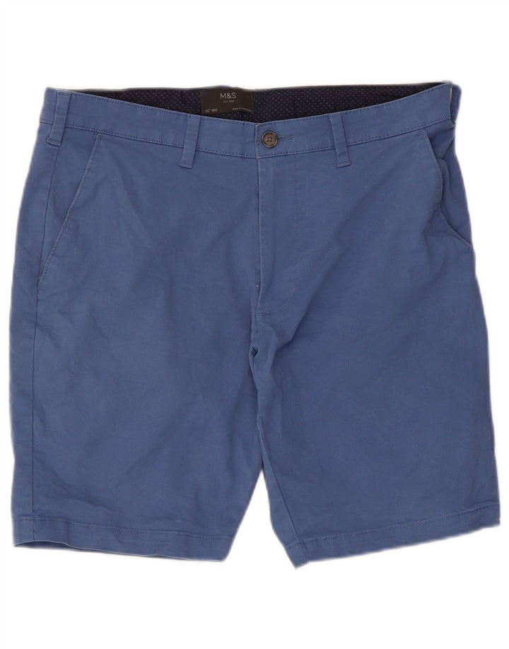 Pantaloni scurți chino pentru bărbați Marks & Spencer W32, bumbac albastru mediu