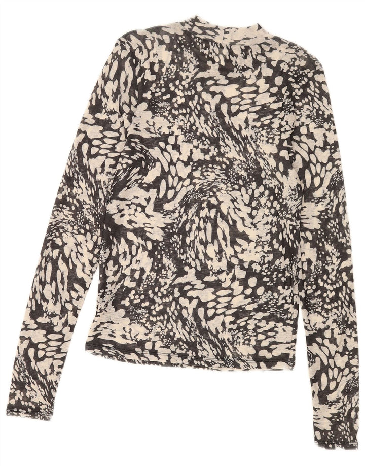 Topshop Top pentru femei cu mânecă lungă UK 14, mare, poliester cu pete gri