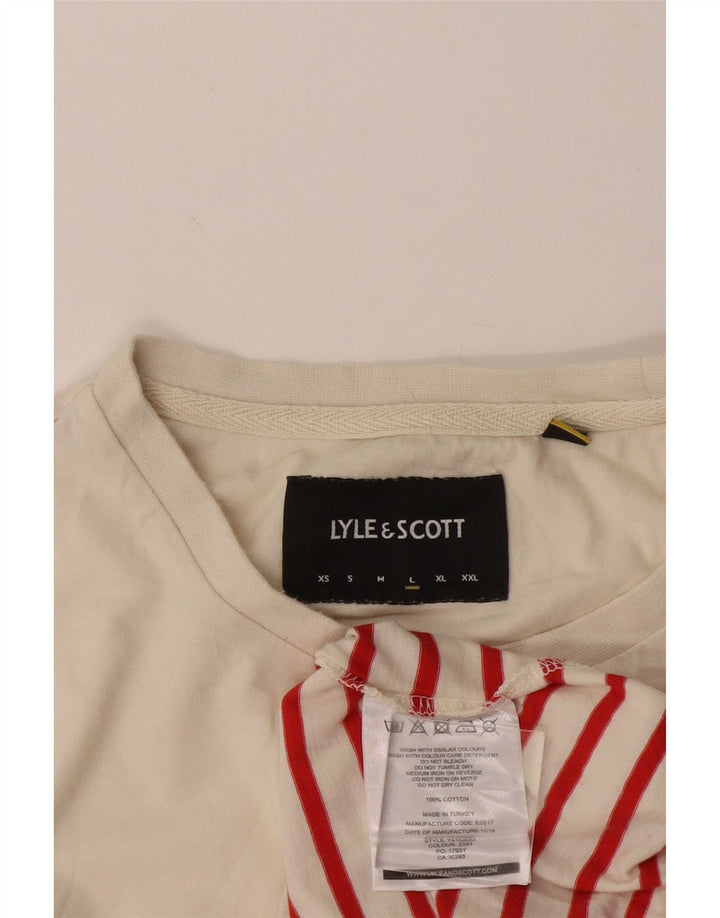 Tricou pentru bărbați Lyle & Scott Top mare din bumbac cu dungi albe