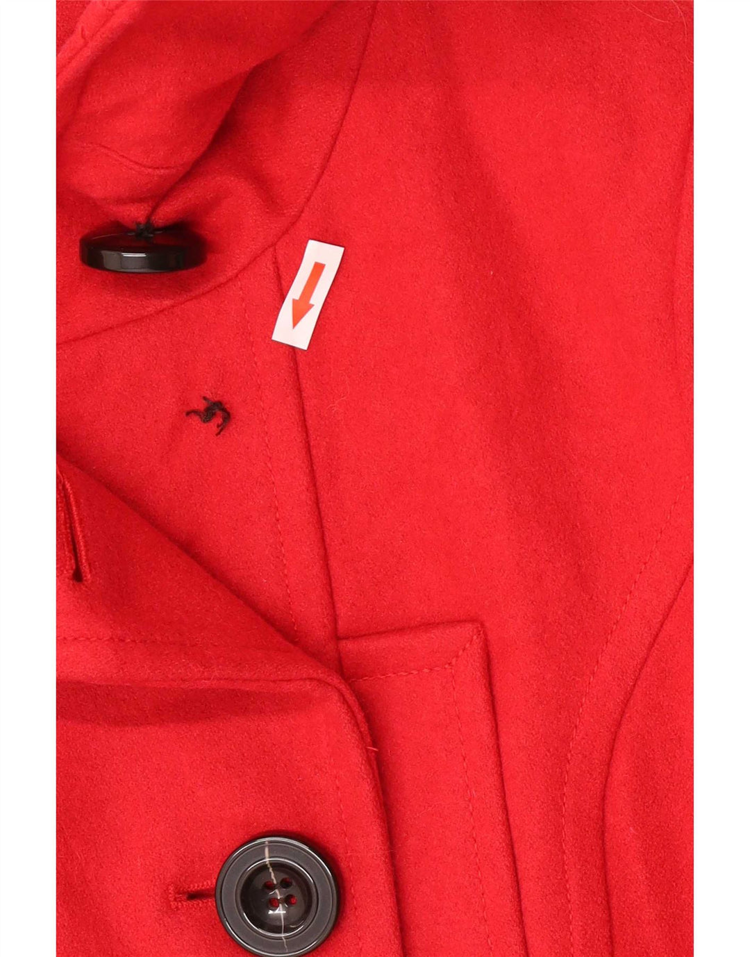 Zara Womens Pea Coat UK 14 Medium Red Wool