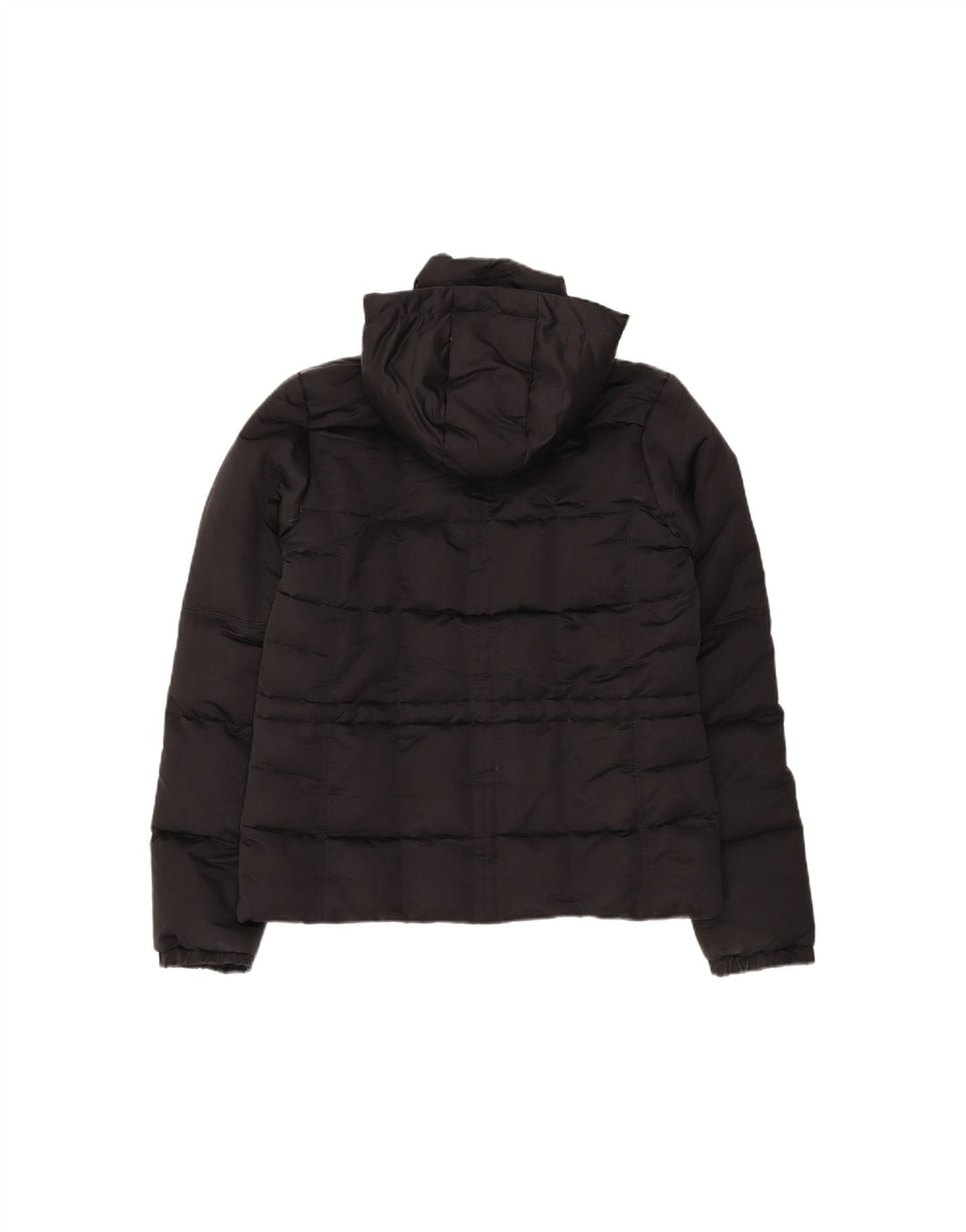 ADIDAS Womens Hooded Padded Jacket UK 14 Medium Black Polyester