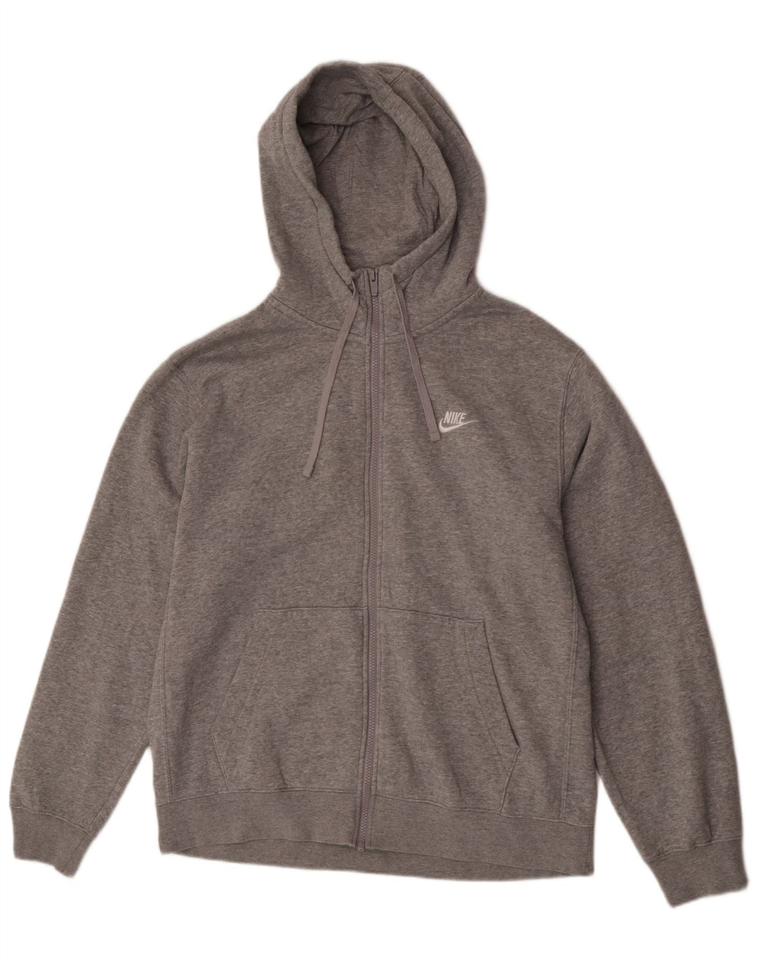Pulover Nike pentru bărbați, cu formă regulată, cu fermoar, bumbac mare, gri