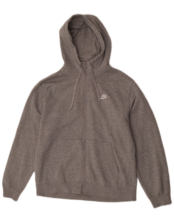 Pulover Nike pentru bărbați, cu formă regulată, cu fermoar, bumbac mare, gri
