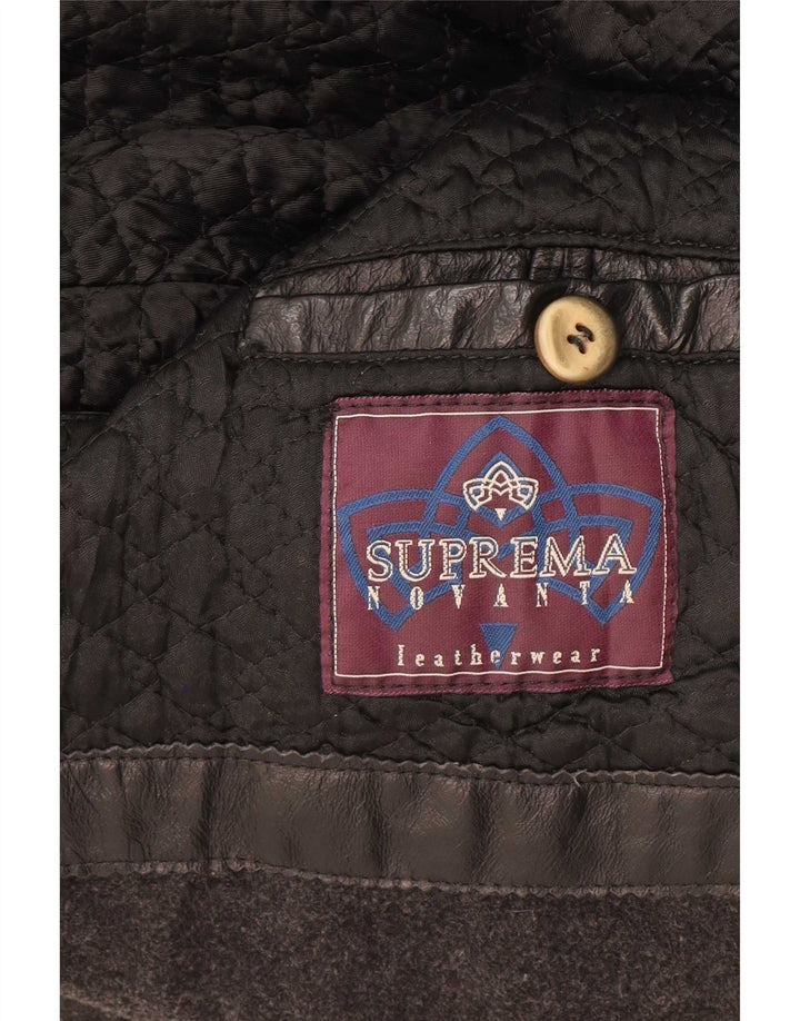 Jachetă de piele pentru bărbați Suprema IT 58 4XL neagră