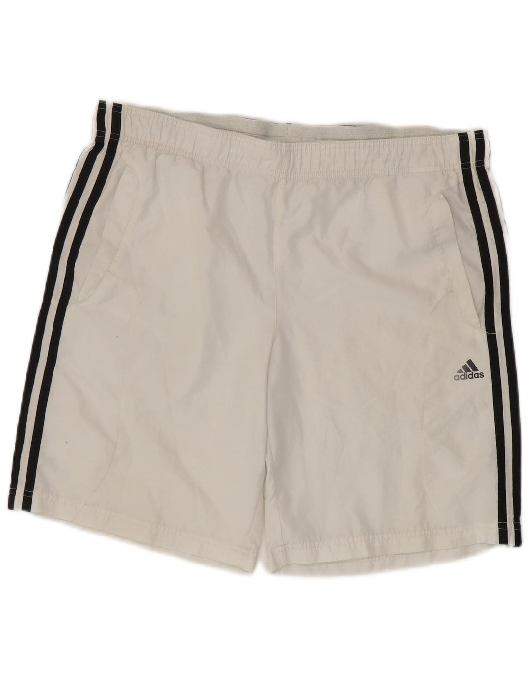 Pantaloni scurți sport pentru bărbați Adidas Climacool, alb mediu, poliester color bloc