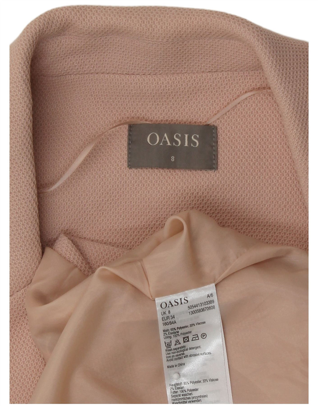 Vestă cu paragate Oasis pentru femei UK 8, poliester roz mic