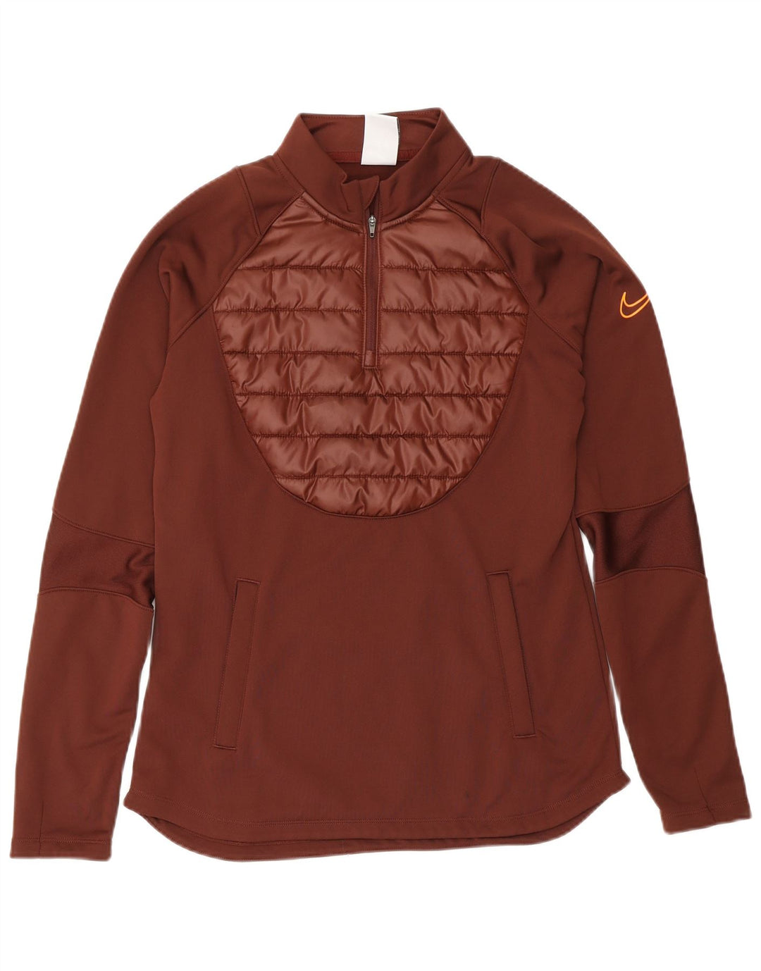 Top de trening Nike Therma-Fit, cu fermoar și gât, pentru femei, UK 10, maro, mic