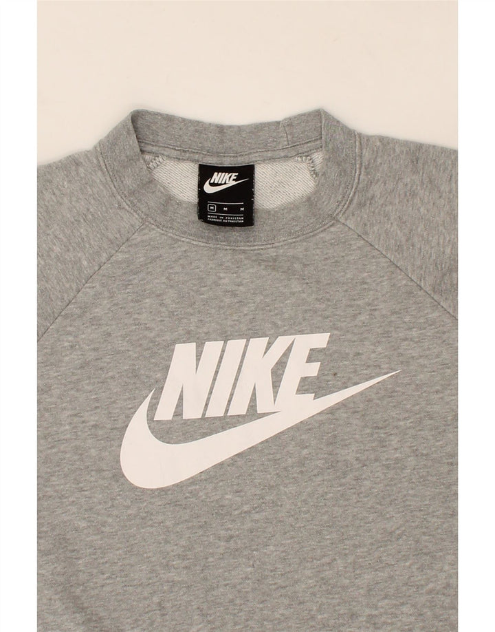 NIKE Womens Graphic Sweatshirt Jumper UK 14 Medium Grey Cotton Vintage Nike and Second-Hand Nike from Messina Hembry 