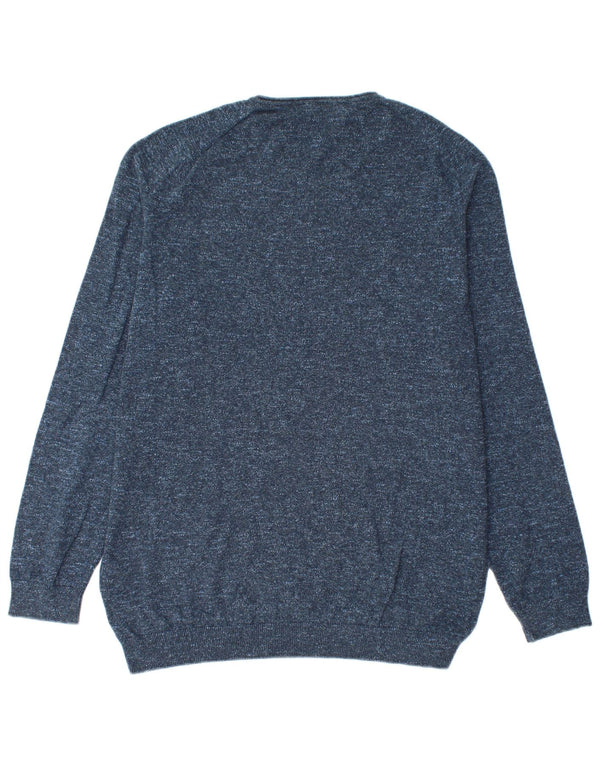 Pulover pentru bărbați Timberland cu gât crew pulover XL bleumarin bumbac cu pete