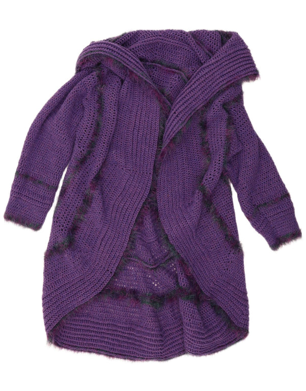 Pulover cardigan deschis cu paragate vintage pentru femei, mărime unică, violet