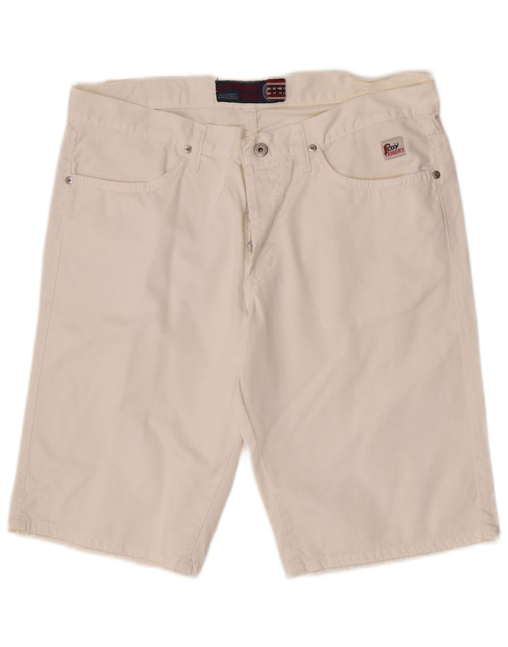 Pantaloni scurți casual pentru bărbați Roy Rogers W33, bumbac alb mediu